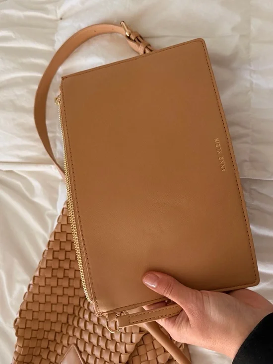 Anne Klein Woven Tote Bag in Tan - Picture 7 of 8